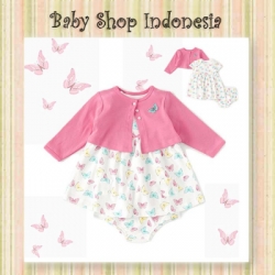 Dress Cardigan Bayi Pink Butterfly  large