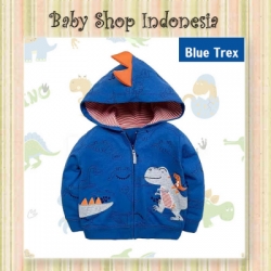 LK192 Jaket Bayi Import Jaket Anak Import Murah Jaket Hoodie Anak Blue Trex  large