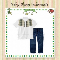 LU484 Setelan Koko Putih Ketupat  large