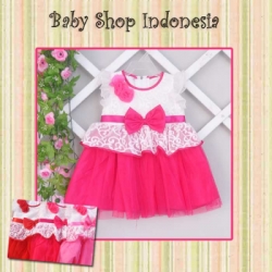 PD357 Dress Tutu Brocade Waist Bow 65 Hotpink  large