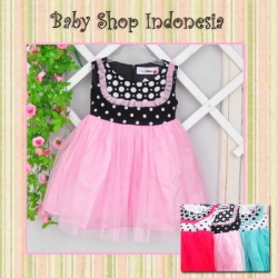 PD360 Dress Pesta Tutu Polkadot Fuschia 105  large