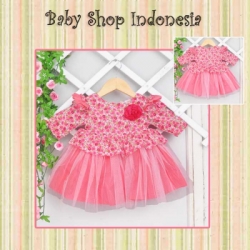 PD389 Dress Tutu Katun Tile Half Sleeve Orange Peach copy  large