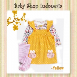 PD638Overall Dress Bayi Baju Bayi Branded Yellow Bee  large