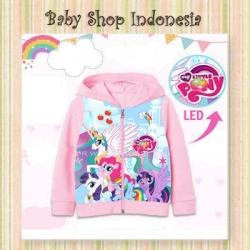 PK177 Jaket Anak Perempuan Import Jaket Anak Little Pony Kuda Poni Softpink Led  large