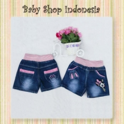 PS056 Celana Pendek Denim Minnie Pink  large