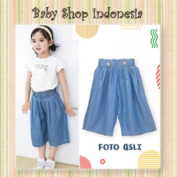 PS059 Celana Kulot Anak Perempuan Celana Kulot Denim Anak Kancing  large