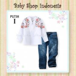 PU537 setelan cewek tunik i putih  large