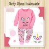 PU586 Setelan Piyama Anak Perempuan Unicorn Sketch Baju Tidur Anak Perempuan Lengan Panjang Unicorn  medium