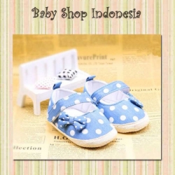 S544 Sepatu Prewalker Denim Color Polkadot 65  large