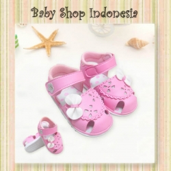 S936 sepatu sandal pita pink  large