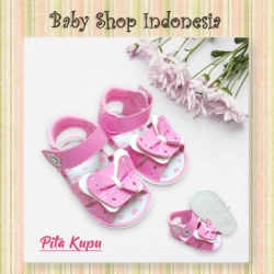 S995 Sepatu Sandal Anak Perempuan Bunyi Citcit Pita Kupu  large