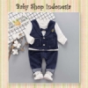 Setelan Anak Import Rompi Dasi Salur Navy  medium