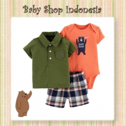 Setelan Baju Army Green Kotak  large