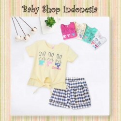 Setelan Blouse Anak Perempuan Rabbit kuning  large