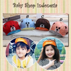Topi Bayi Import Topi Anak Korea Bear Face T104 58  large