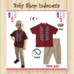 d LU579 setelan koko pendek merah K  large