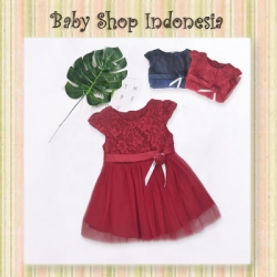 dress bayi tulip merah  large
