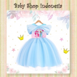 dress pony pita biru  large