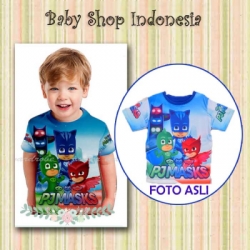 kaos anak pjmasks baju anak pj masks  large