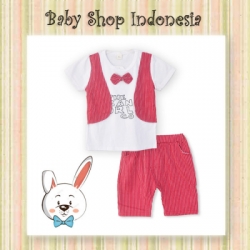 setelan baju rompi merah  large